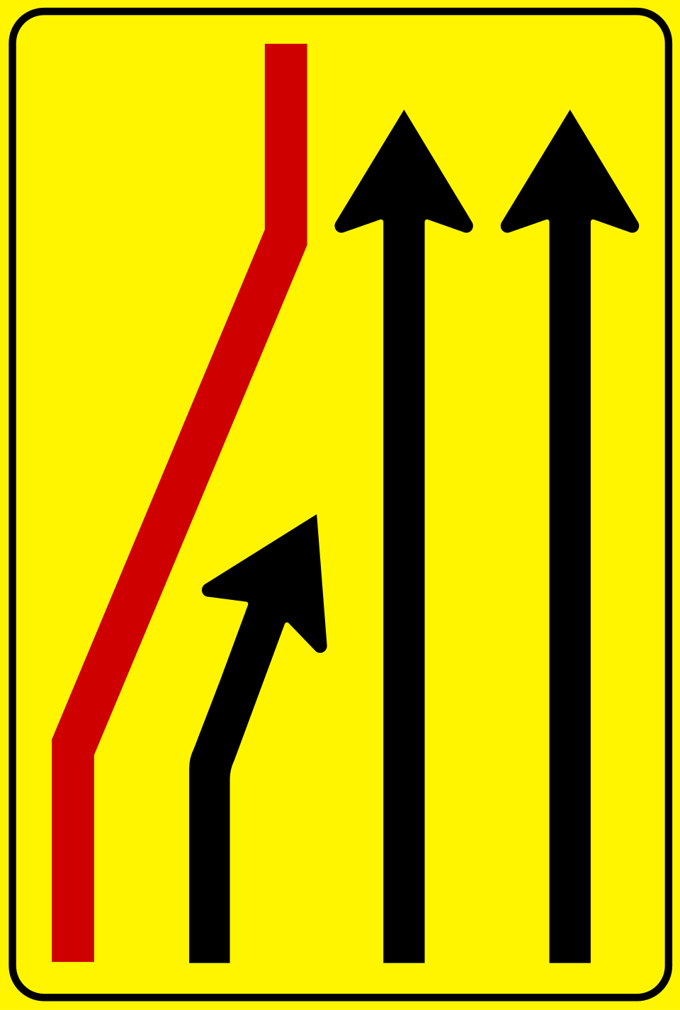 Chiusura della corsia — variante