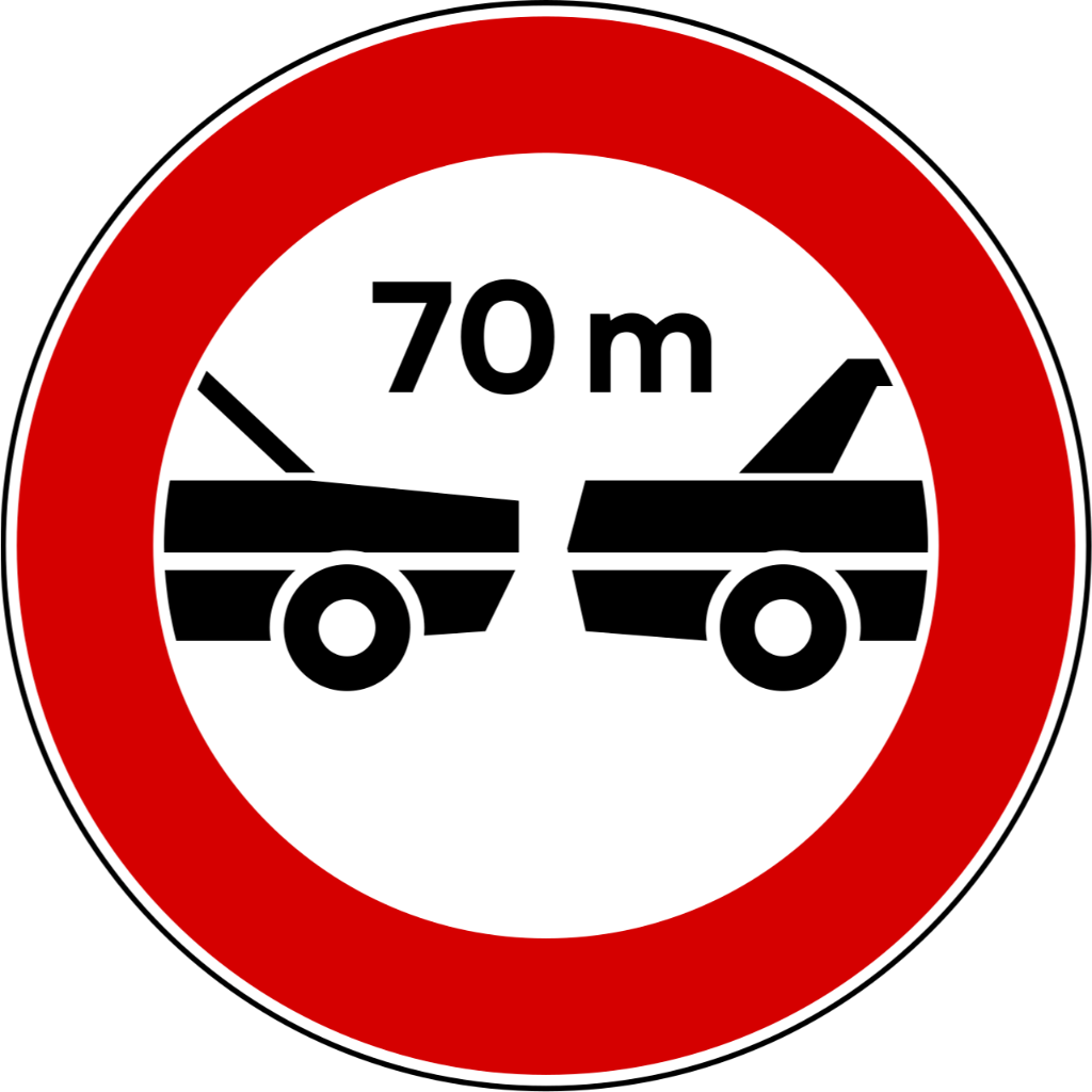 Distanza minima obbligatoria di 70 m