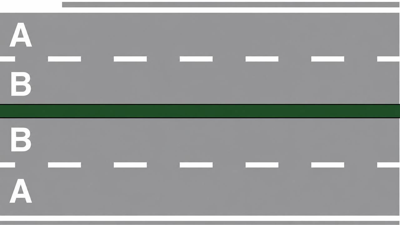 Strada con 2 carreggiate e 4 corsie