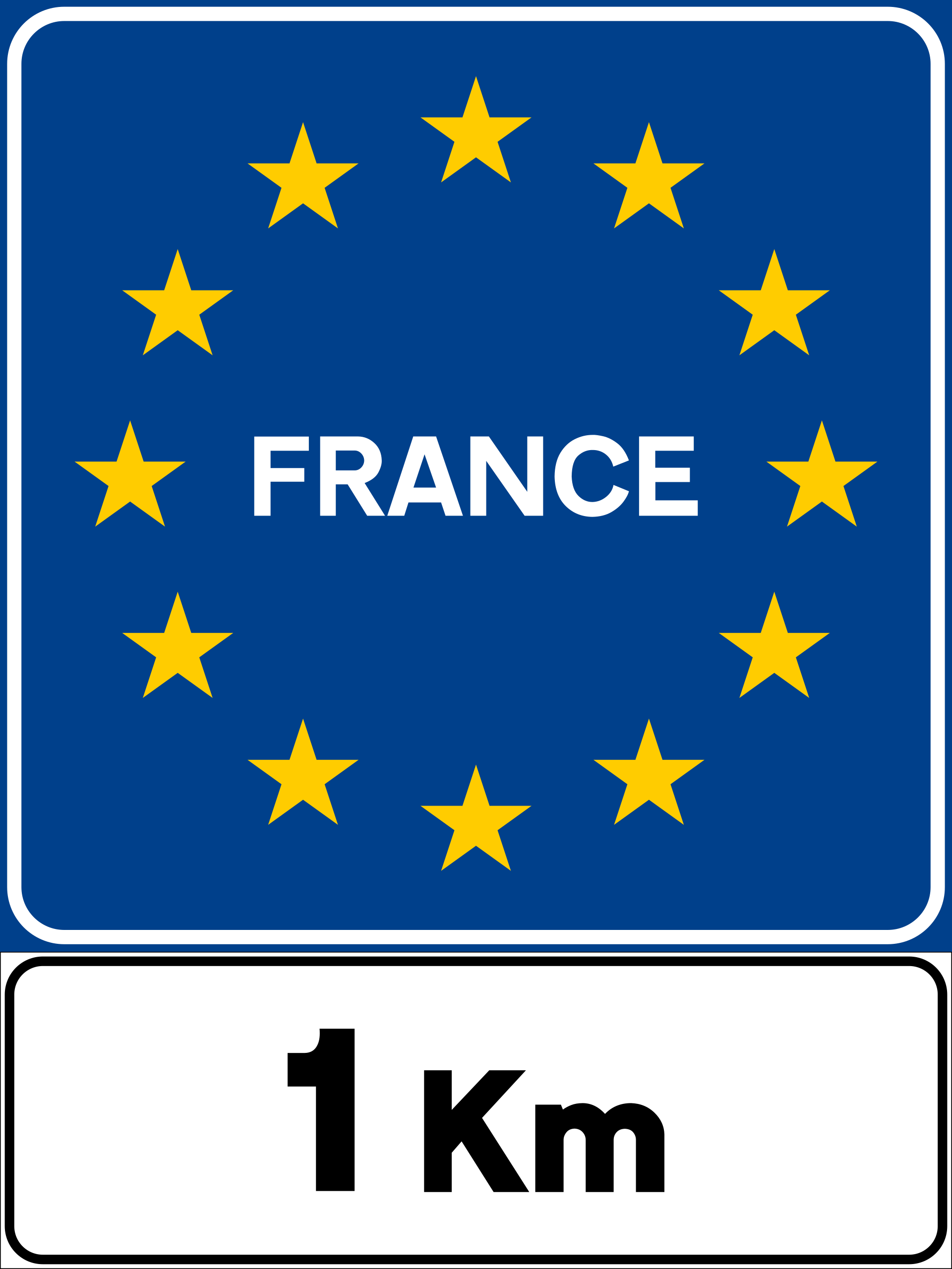 Preavviso di confine di Stato con Paese dell’Unione Europea