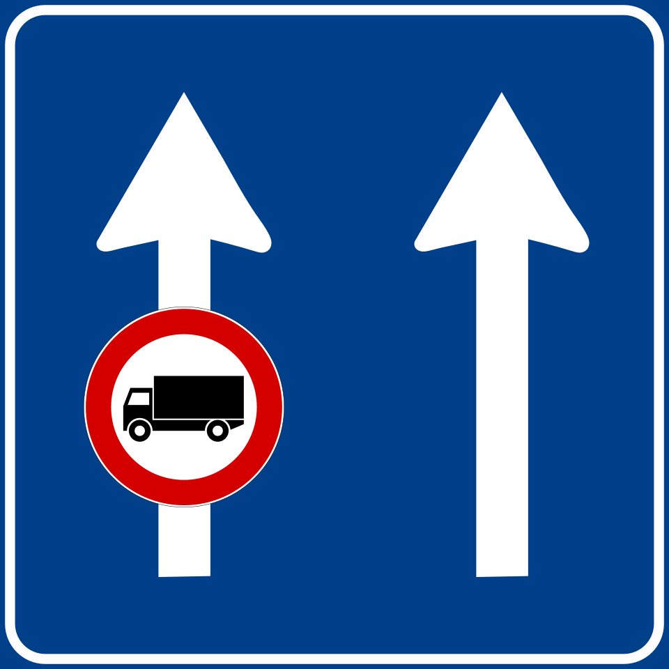 Uso delle corsie su strade extraurbane