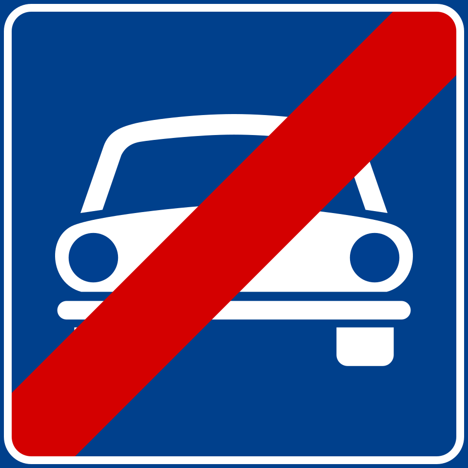 Fine strada riservata ai veicoli a motore
