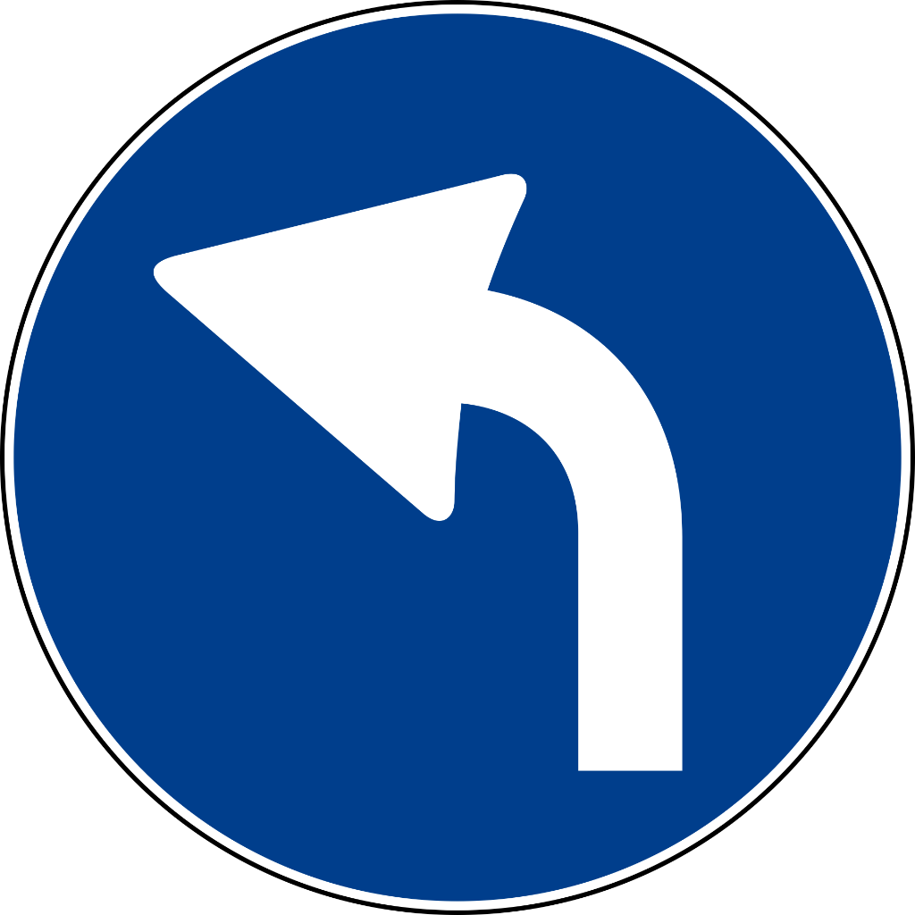 Preavviso direzione obbligatoria a sinistra